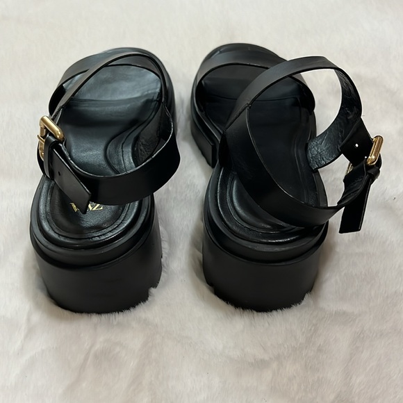 Zara Leather Platform Slingback Sandals Size 6.5 - Picture 7 of 10